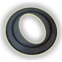 TNROS8045 - Rosone per stufe pellet nero ellittico diam. 80mm
