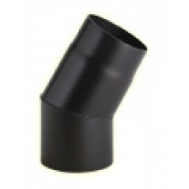 TNC15045 - Curva 45° per stufa a legna verniciata nera sp. 2mm diam. 150mm 